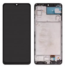 Дисплей для Samsung M325 Galaxy M32, черный, с рамкой, Сopy, с широким ободком