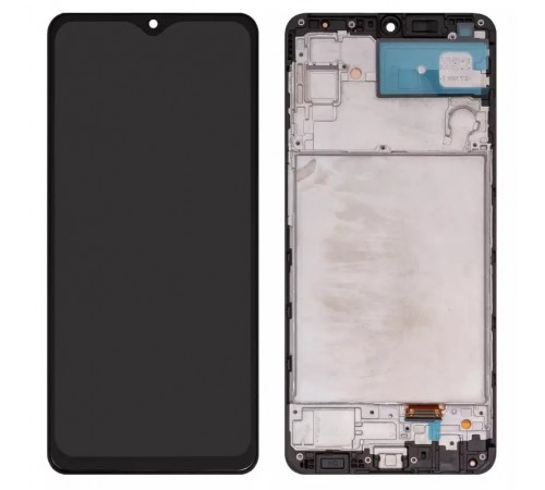 Дисплей для Samsung M325 Galaxy M32, черный, с рамкой, Сopy, с широким ободком