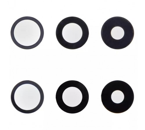 Скло камери для iPhone 14 Pro, iPhone 14 Pro Max, чорне, без рамки, комплект 3 шт.