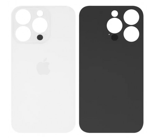 Задняя панель корпуса для iPhone 14 Pro, белая, не нужно снимать стекло камеры, big hole Задняя панель корпуса для iPhone 14 Pro, белая, не нужно снимать стекло камеры, big hole