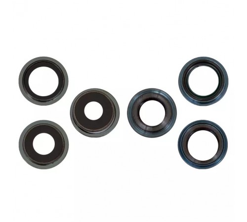 Скло камери для iPhone 13 Pro, 13 Pro Max, зелене, з рамкою, комплект 3 шт.