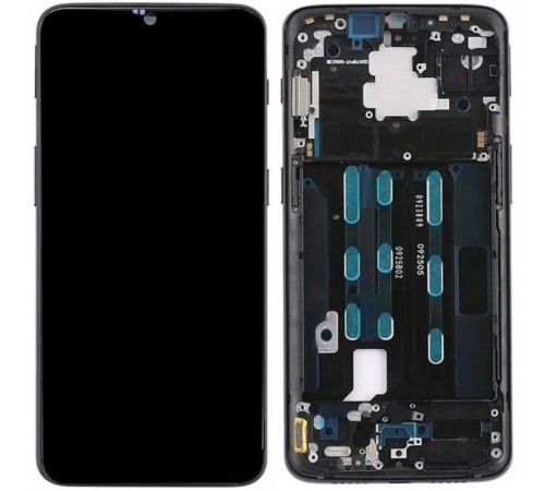 Дисплей для OnePlus 6T A6013, с рамкой, черный (Midnight Black), Original (PRC)