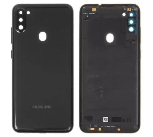 Задняя панель корпуса для Samsung A115 Galaxy A11, черная + стекло камеры Задняя панель корпуса для Samsung A115 Galaxy A11, черная + стекло камеры