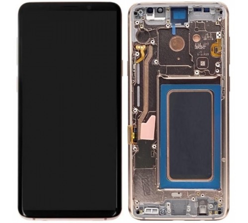 Дисплей для Samsung G965 Galaxy S9 Plus, золотавий (Sunrise Gold), з рамкою, Copy (TFT)