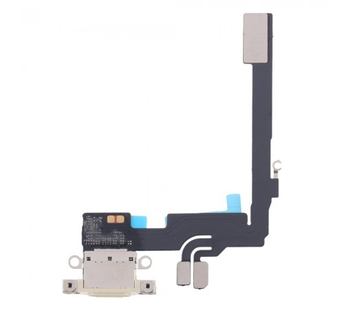 Шлейф для iPhone 16 Pro, конектора зарядки, сірий (Natural Titanium), з мікрофоном, Original (PRC)