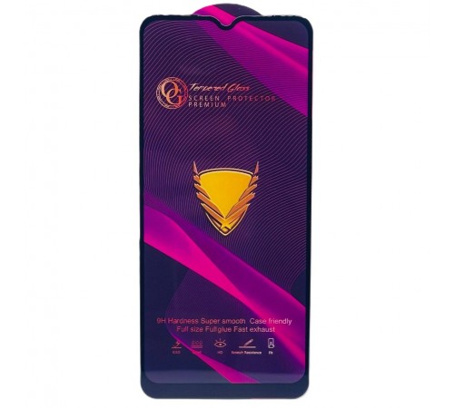 Защитное стекло для Oppo A15, A15s; Realme C11, C12, C21Y, C25Y, Narzo 30A, совместимо с чехлом, Full Glue, (без упаковки), черный