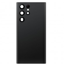 Задняя панель корпуса для Samsung S908B Galaxy S22 Ultra 5G, черная (Phantom Black) + стекло камеры