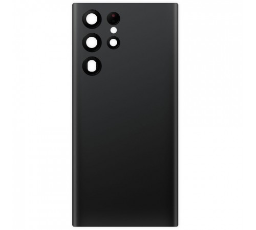 Задня панель корпусу для Samsung S908B Galaxy S22 Ultra 5G, чорна (Phantom Black) + скло камери